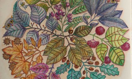 Mandala de otoño y arco iris del Jardín Secreto de Johanna Basford