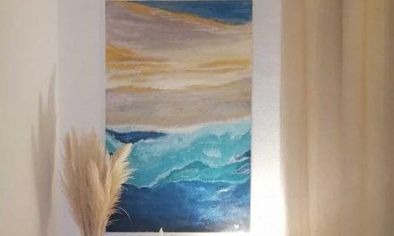 Marina abstracta en pintura acrílica