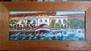 Puerto de Mogán Pintura acrílica. Clara Ortega. Ponle Arte.